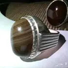 خاتم فضه عقيق جزع يماني حجر كامل ما انقص منه