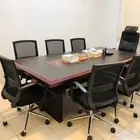 طاولة اجتماعات   وكنب جلد اسود فاخر