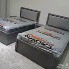 سرير نفر و نص خشبي مع مرتبه جديد