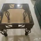 طقم طاولة قهوه وطاولات جانبيه زجاج