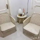 كرسين وطاوله ضد حراره الشمس للسطح او الحوش عمليه