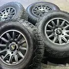 جنوط برايد لند كروزر 5 مسمار مع كفرات نص حجري مقاس275 70 17