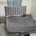 bed and dressing table and wardrobe