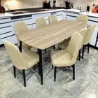 طاولات طعام خشب كراسي مخمل