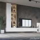 مكتبة معلقة مع ارفف جانبية