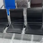 3 نفر انتظار استيل كراسي حديد جلد كروم جودة عالي
