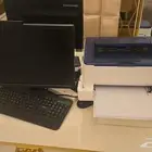 كمبيوتر مكتبي مع طابعه جديد لها اسبوع دون استخدام.