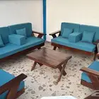 كراسي جلسات خارجية طقم خشب حديد
