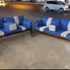 كنب كراسي حديد كراسي خشب طاولة غطة