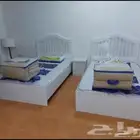 سرير خشب نفر نص 120 190 أبيض جديدة