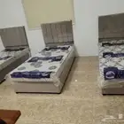 سرير نفر واحد مع المرتبه و دولاب جديد