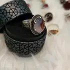 خاتم فضه نسائي متوج بالعقيق