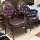 كراسي خشب جلد ستيل