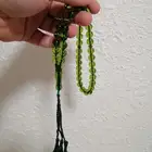 سبحة كهرمان لون زبرجدي فاخرة (جديدة).