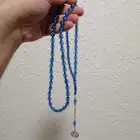سبحة كهرمان لون سماوي صافيه (جديدة).