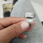 خاتم فضه 925 حجر عقيق يمني كرزلي مصور 32جرام