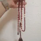 سبحة كهرمان لون لون دم الغزال صافيه (جديدة) حبة كبيرة.