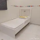 سرير خشب نفر واحد أبيض جديد د