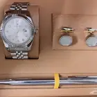 طقم رجالي من ساعة وقلم وكبك