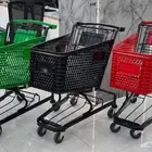 عربة تسوق بلاستيك ومعدن - متوفرة ب 3 ألوان