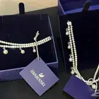 طقم سوارفسكي سلسلة واسورة مع ملحقاتها