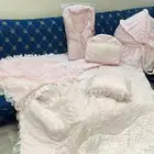 طقم كمال مفرش سرير بيت مخدات العدد 2 زيادة سرير لبيبي مع شن