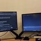 شاشتين مع حامل الشاشات   بينكيو وسامسونج 27 بوصة الاثنين