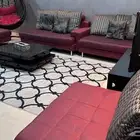 كنب متصل اللون أحمر مستعمل