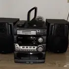 جهاز مسجل JVC مشغل اشرطة وaux وfm كبير مع سماعات