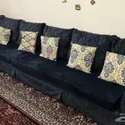 جلسة حرف L لون ازرق تركوازي   طاولتين من ايكيا