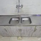 مطبخ ألمنيوم مستخدم للبيع   حرف L   مقسم وجاهز للتركيب