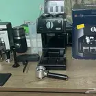 espresso machine ( with box)  table and flat grill