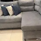 كنب رمادي زواية L