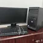 كمبيوتر مكتبي hp كور i3 مع شاشة واغراضه