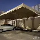مظلة سيارات تتسع 3 سيارات جلد ماهي قماش