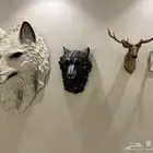 مجسم راس ذئب وغزال