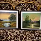 لوحات فنية مقاس 30 سم   30 سم  رسم زيتي علي كانفس