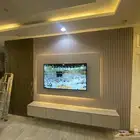 ديكورات واجهة شاشه مداخل استقبال بديل خشب بديل حجر فومات