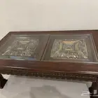 طاولة وسط وطاولتين جانبيه خشب فاخر