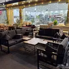 طقم جلسات خارجيه حديدوخشب