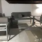 جلسه خارجيه حديد ثقيل منجده وطقم كنب ل 7 اشخاص