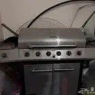 عربة شواء أمريكي كبيرة نظامين غاز فحم ومؤشر حرارة