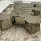 طقم طاولات استقبال نساء مرايا فخم   طاولة كبيرة   جانبيات