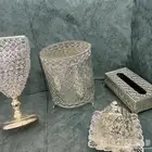 طقم سلة مهملات وعلبة مناديل