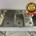 مغاسل استيل   مغسله ثلاثي   مغسله ثلاث احواض معدات مطاعم