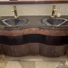 2 مغاسل مثل بعض حوضين قزاز مع خشب قابل للتفاوض