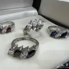 خواتم فضة ناعمة وراقية عيار 925 بفصوص بعدة ألوان