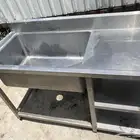 حوض سنستيل مع ارفف وتفصيل ممتاز وسنستيل سميك وبرمه من فوق