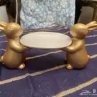 تحف لطيفة للحلوى ارانبCute golden bunny holder