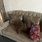 كنب 6 قطع و7 الزاويه لون بني معا المخدات حقته وكل شي